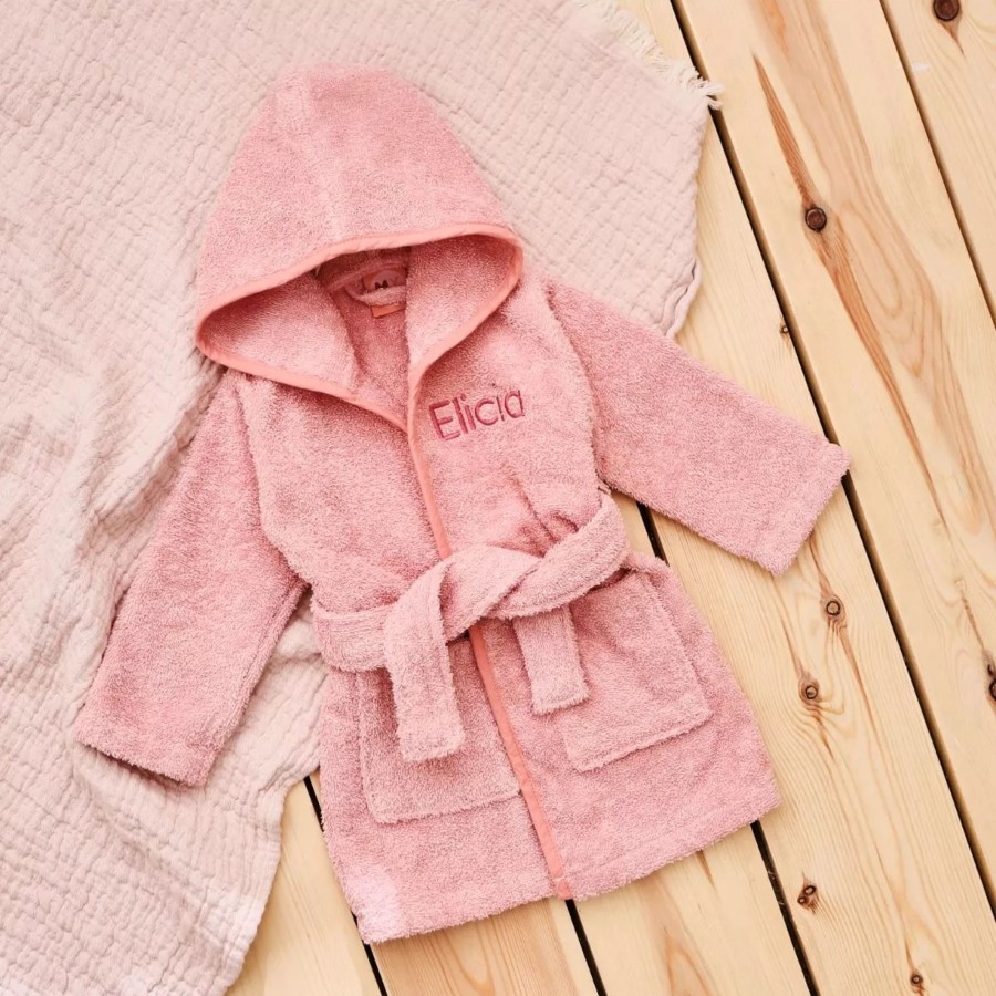 Kids (2-7Yrs) My 1st Years Kids Dressing Gowns | Personalised Pink Hooded Towelling Robe