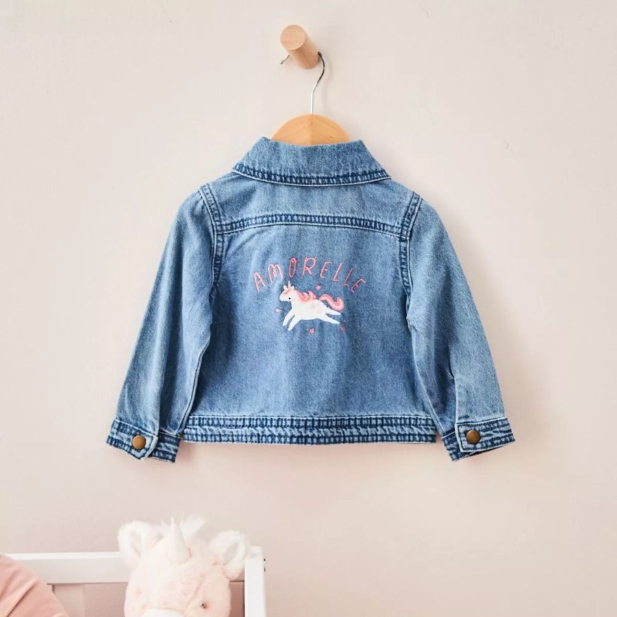 Kids (2-7Yrs) My 1st Years Kids Denim Collection | Personalised Unicorn Children'S Denim Jacket