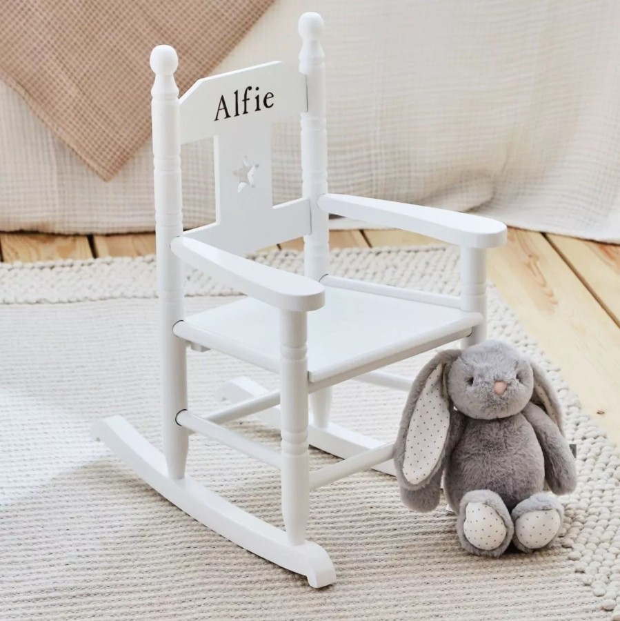 Furniture My 1st Years Tables & Chairs | Personalised White Star Children'S Rocking Chair