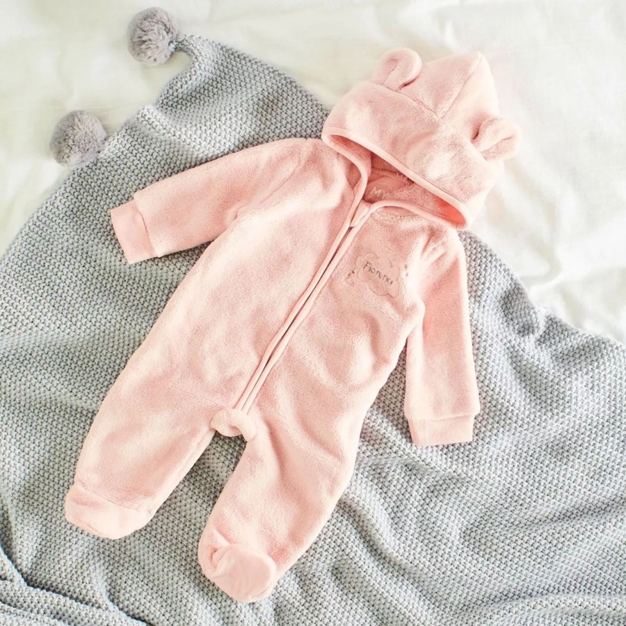 Baby (0-24 Mos) My 1st Years Baby Outfits | Personalised Cloud Design Pink Fleece Onesie| My 1St Years