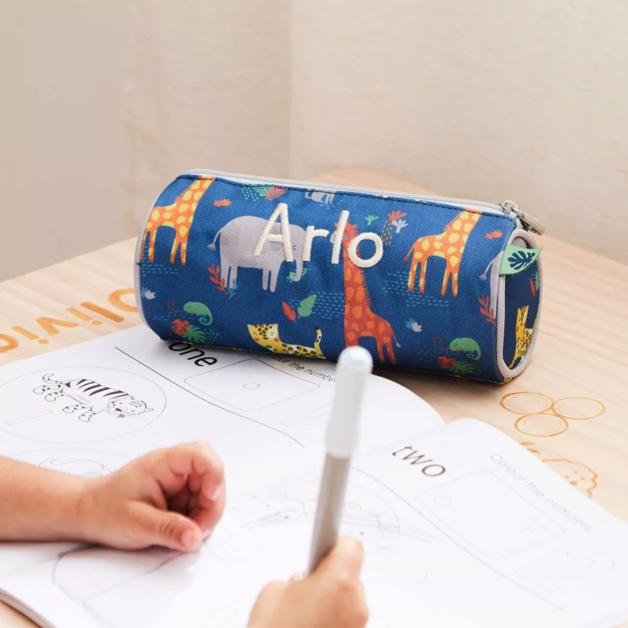 Kids (2-7Yrs) My 1st Years Kids Backpacks | Personalised Blue Safari Pencil Case