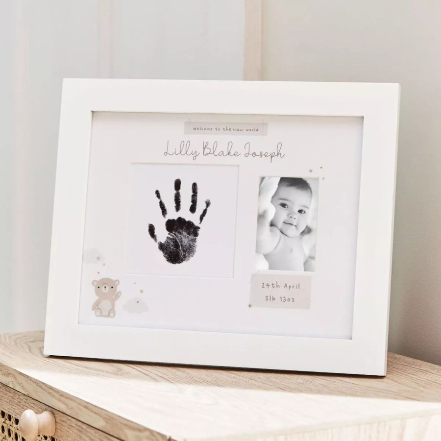 Furniture My 1st Years Photo Frames & Keepsakes | Personalised Welcome To The World Handprint Photo Frame