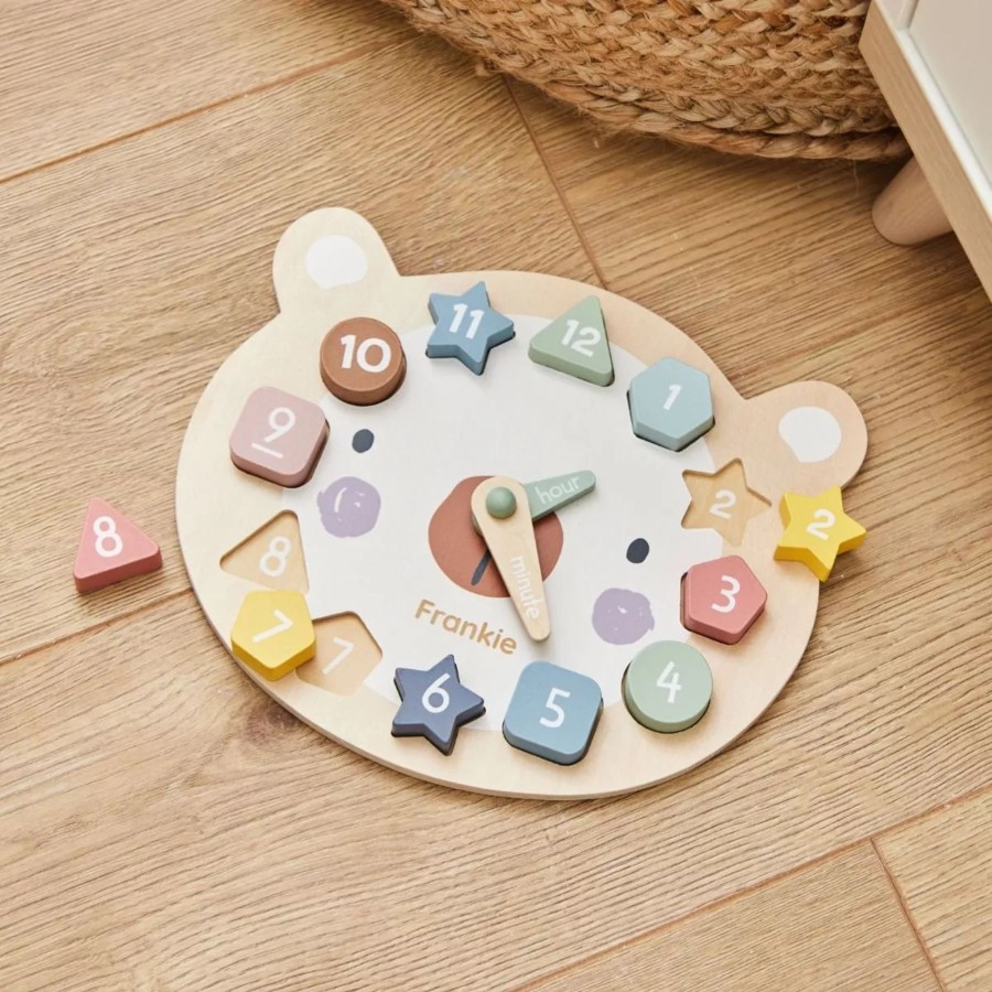 Toys & Books My 1st Years Montessori | Personalised Wooden Bear Clock Puzzle