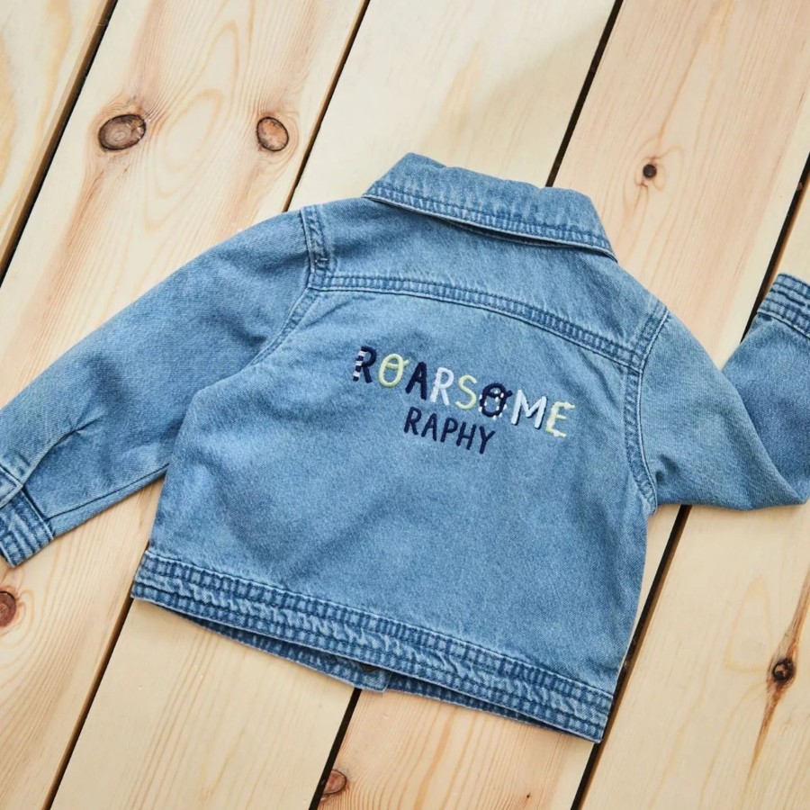 Kids (2-7Yrs) My 1st Years Kids Outfits | Personalised Boys Roarsome Denim Jacket