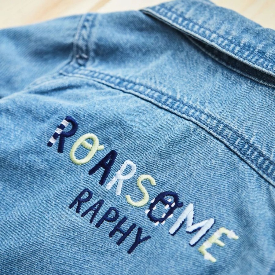 Kids (2-7Yrs) My 1st Years Kids Outfits | Personalised Boys Roarsome Denim Jacket