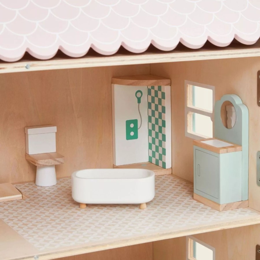 Toys & Books My 1st Years Doll House And Accessories | Wooden Doll'S House Bathroom Furniture Set