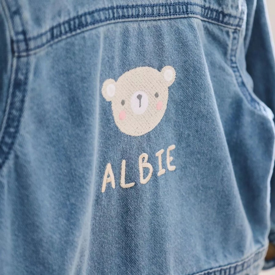 Kids (2-7Yrs) My 1st Years Kids Denim Collection | Personalised Bear Denim Jacket