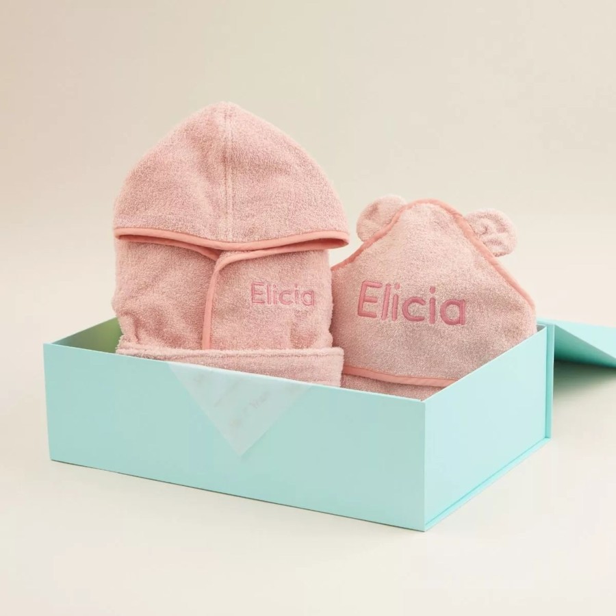 Gifts My 1st Years Clothing Gift Sets | Personalised Splash And Snuggles Pink Gift Set