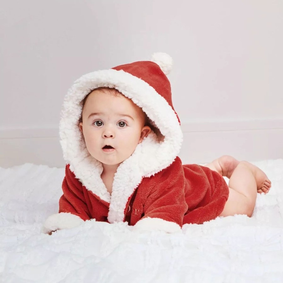 Kids (2-7Yrs) My 1st Years Kids Dressing Gowns | Personalised Red Santa Christmas Dressing Gown