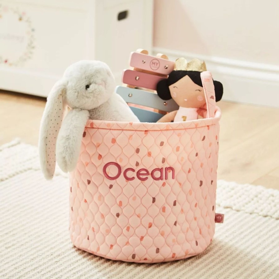 Toys & Books My 1st Years Soft Storage Bags | Personalised Medium Pink Polka Dot Storage Bag