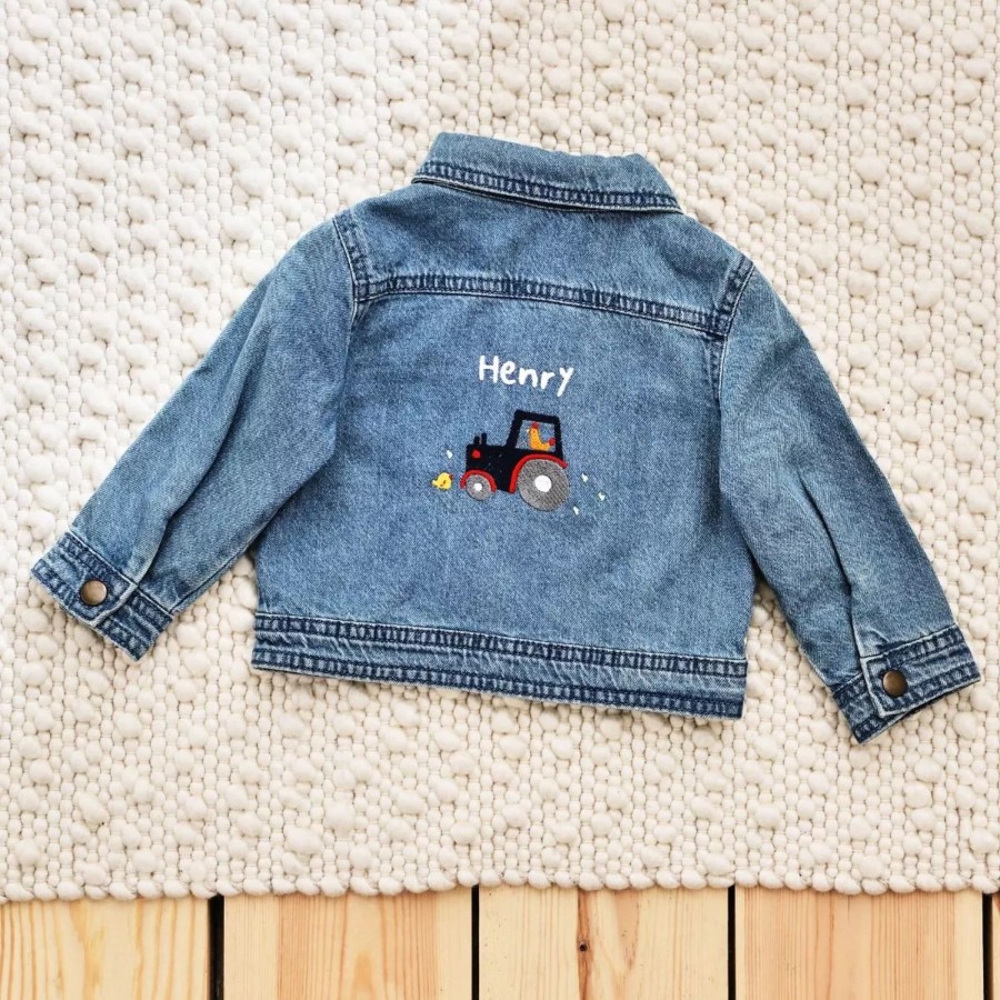 Kids (2-7Yrs) My 1st Years Kids Outfits | Personalised Farmyard Denim Jacket