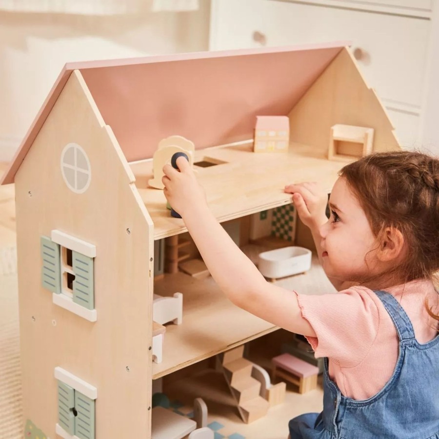 Toys & Books My 1st Years Doll House And Accessories | Wooden Doll'S House Nursery Furniture Set