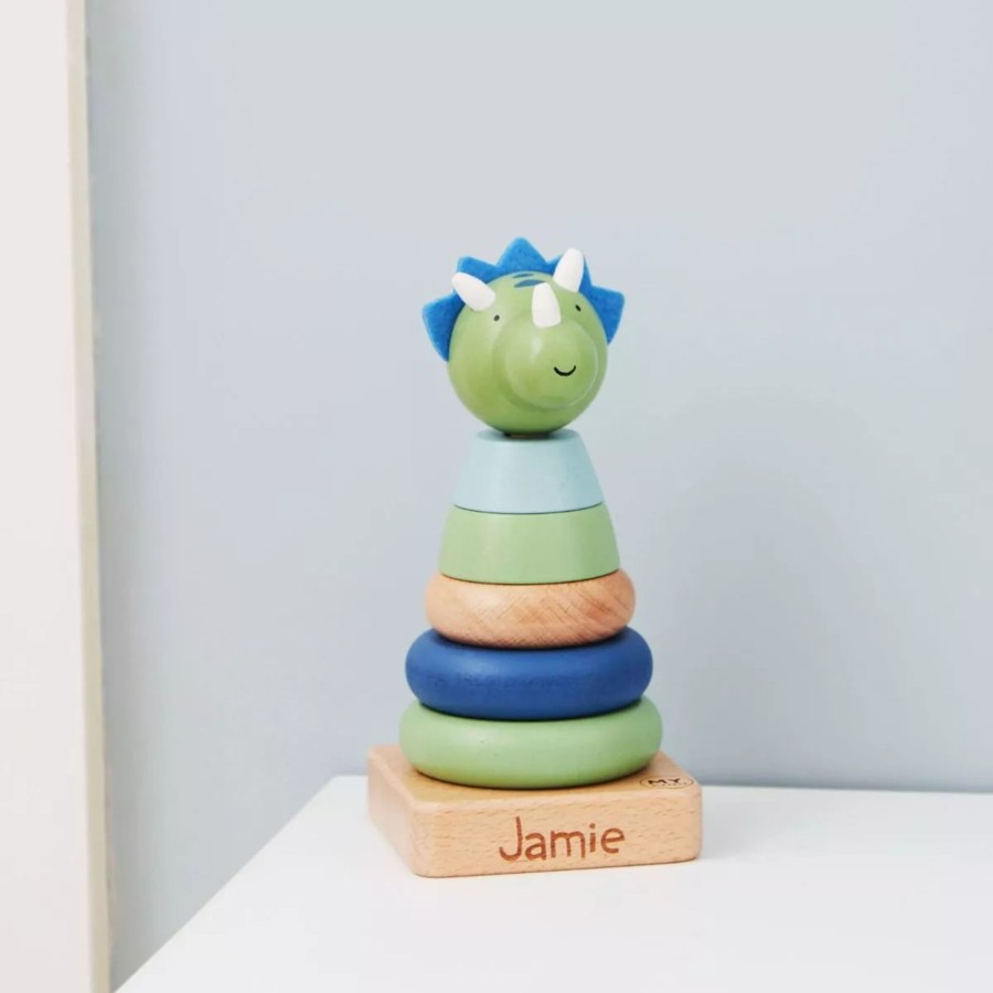 Toys & Books My 1st Years Stackers & Sorters | Personalised Wooden Dinosaur Stacker Toy