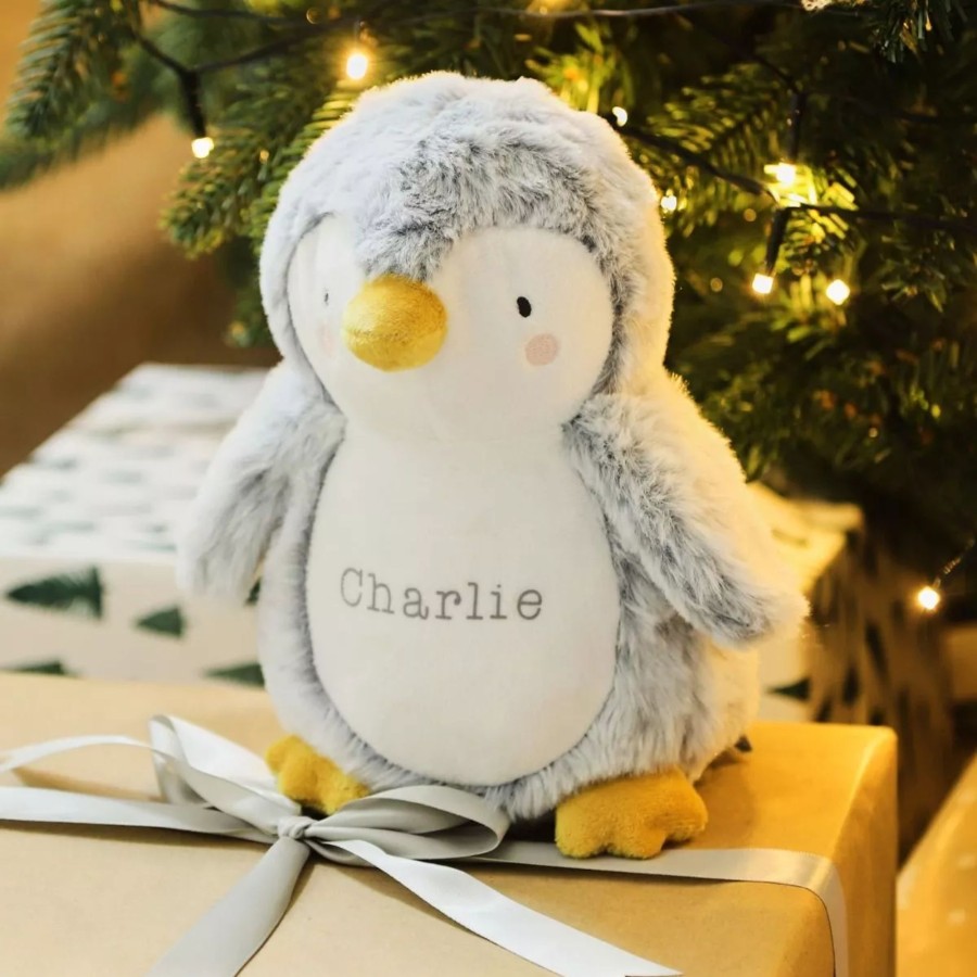 Toys & Books My 1st Years Cuddly Toys | Personalised Grey Penguin Soft Toy