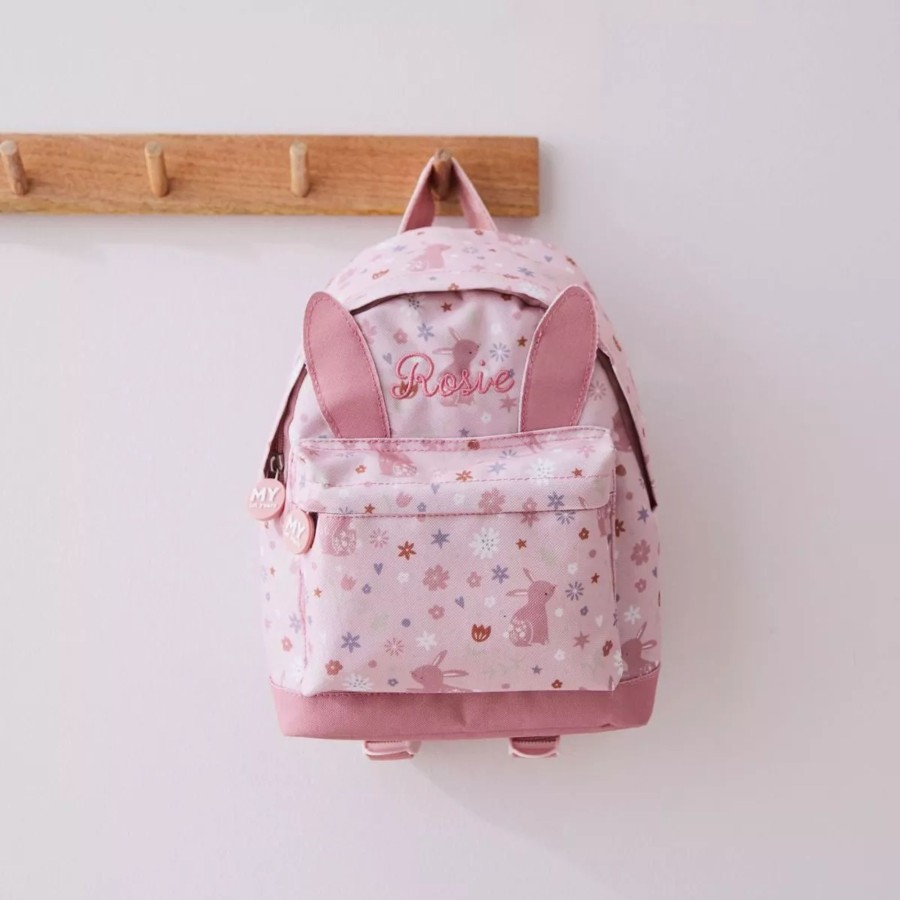 Kids (2-7Yrs) My 1st Years Kids Backpacks | Personalised Pink Bunny Mini Backpack With Ears