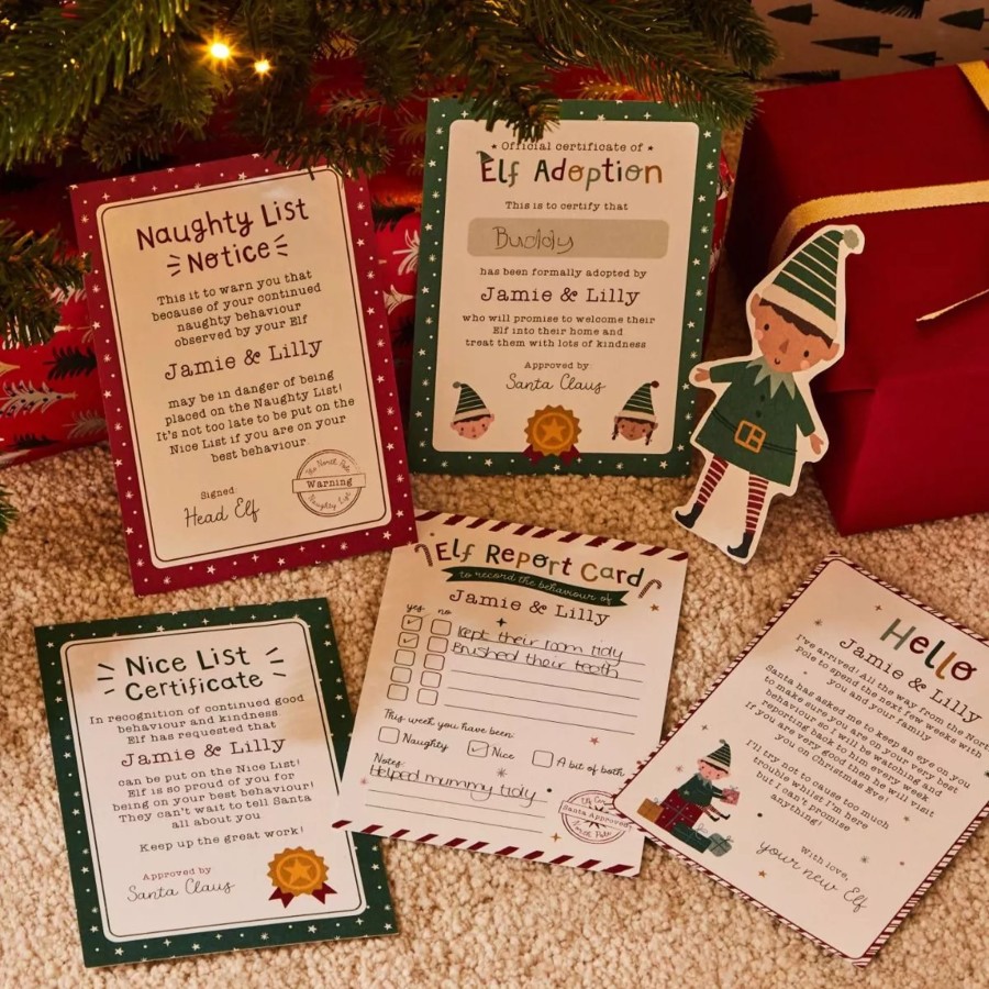 Gifts My 1st Years Greetings Cards | Personalised Elf Activity Card Pack