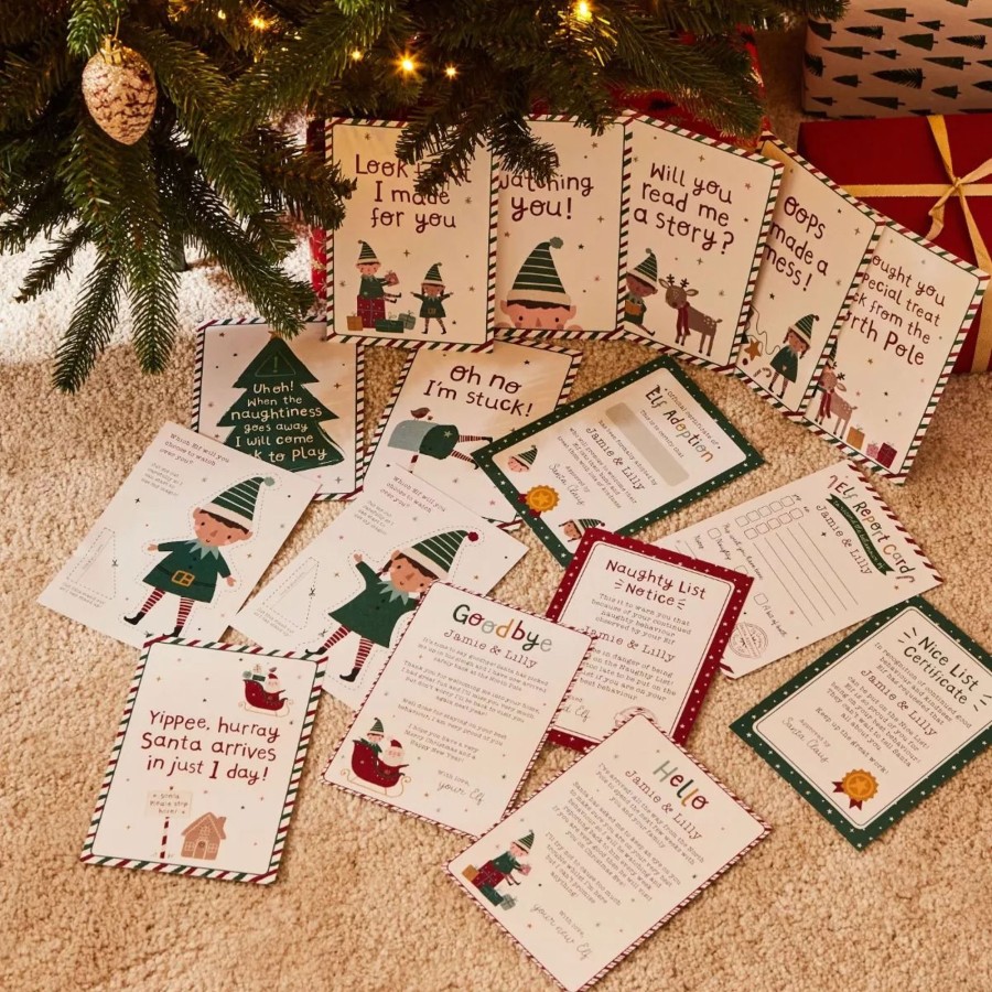 Gifts My 1st Years Greetings Cards | Personalised Elf Activity Card Pack