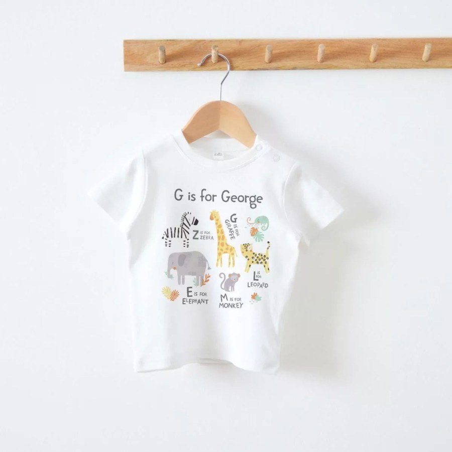 Kids (2-7Yrs) My 1st Years Kids Outfits | Personalised White Safari T-Shirt