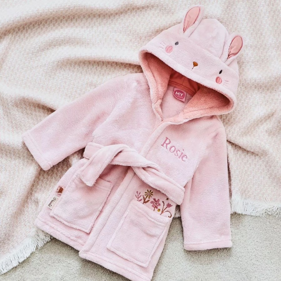 Kids (2-7Yrs) My 1st Years Kids Dressing Gowns | Cute Personalised Pink Bunny Robe