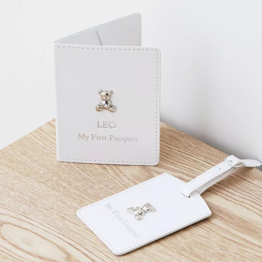 Gifts My 1st Years Gifts For Grown Ups | Personalised White Baby Passport Holder & Luggage Tag Set