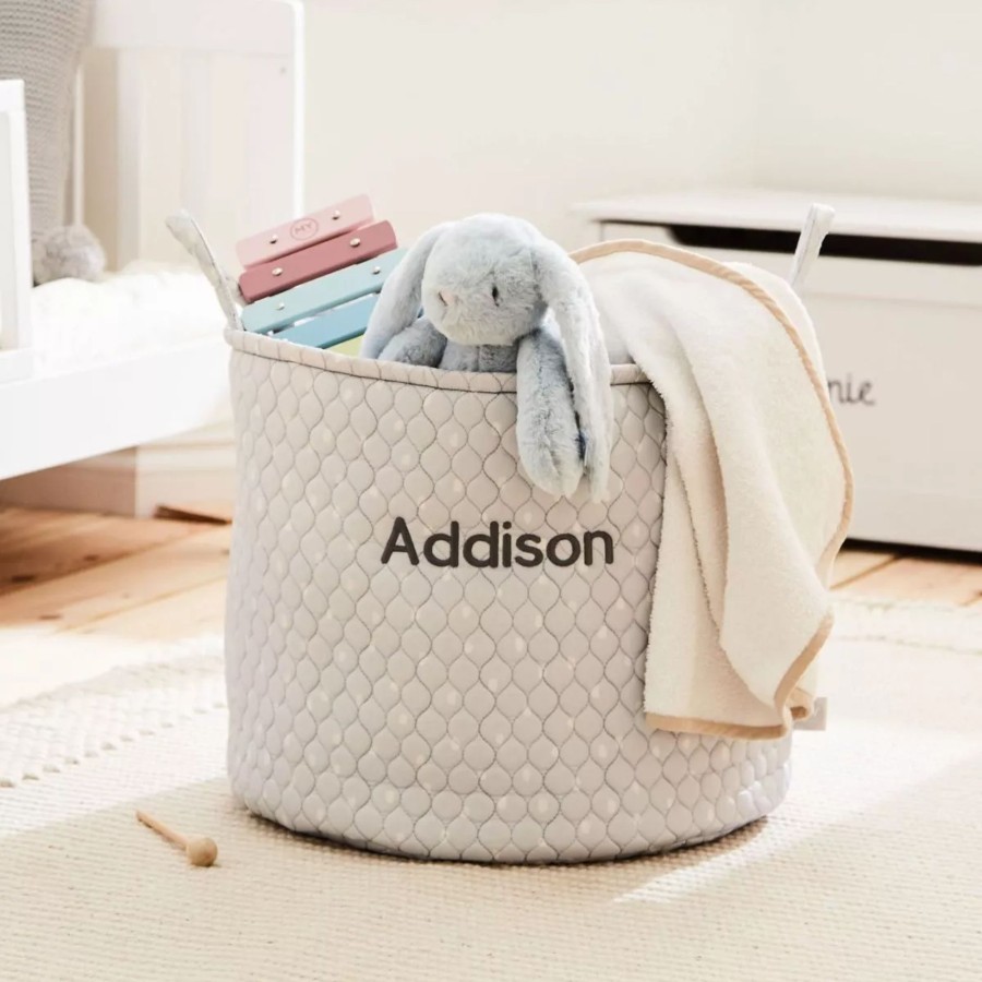 Furniture My 1st Years Room Accessories | Personalised Large Grey Polka Dot Storage Bag