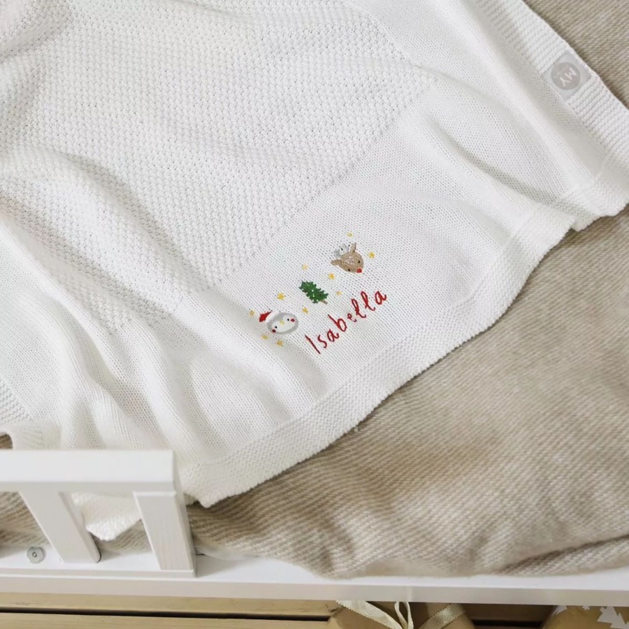 Baby (0-24 Mos) My 1st Years Baby Blankets & Comforters | Personalised Christmas Ivory Shawl