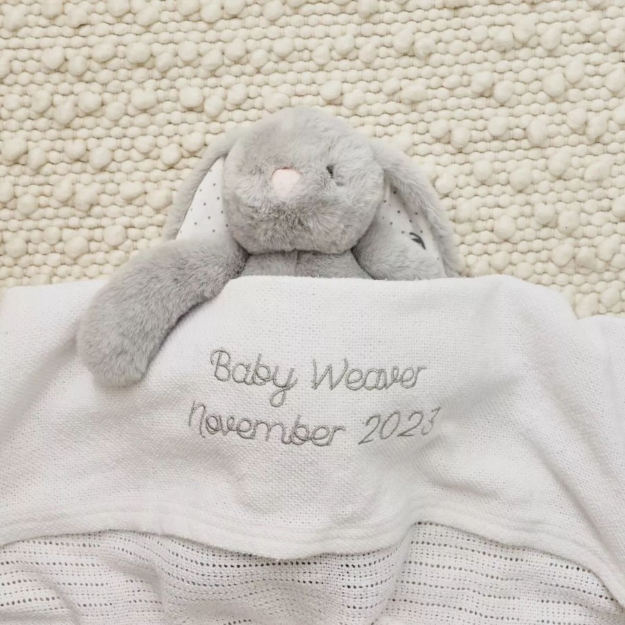 Furniture My 1st Years Bedtime Accessories | Personalised White Cellular Blanket