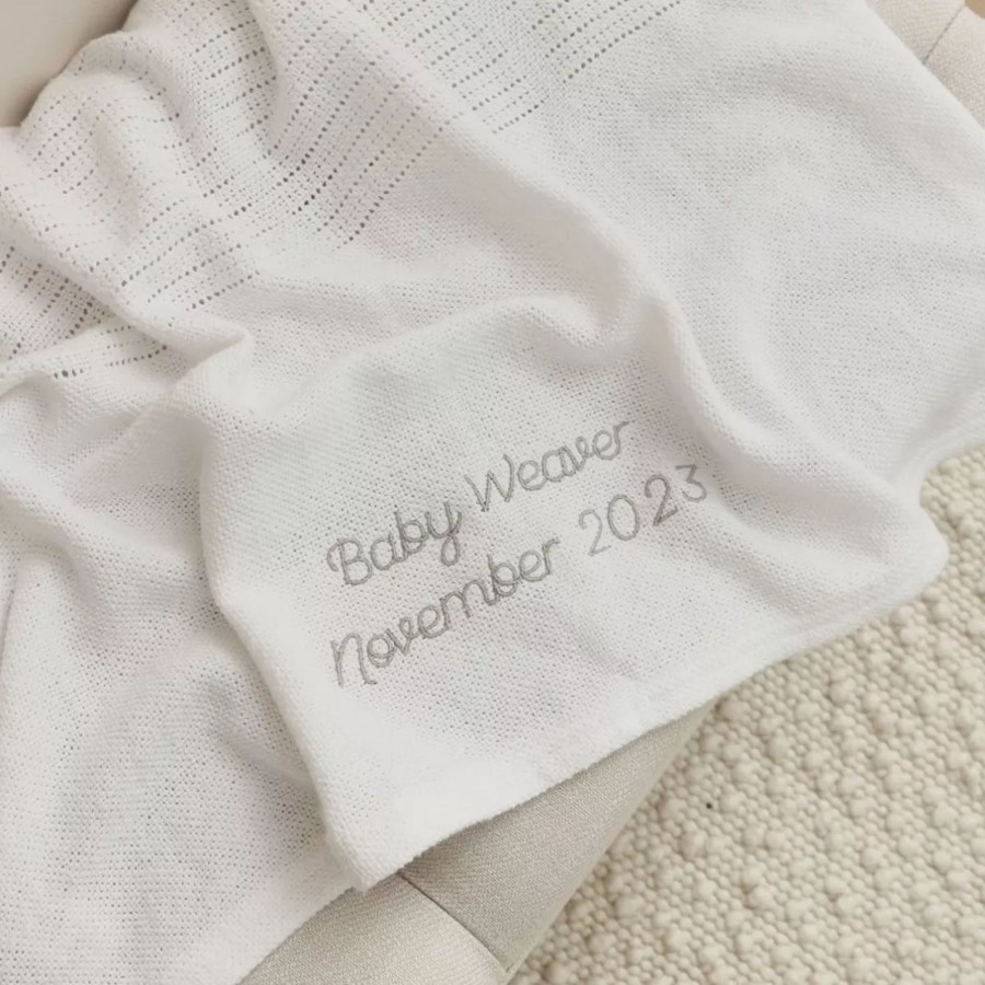 Furniture My 1st Years Bedtime Accessories | Personalised White Cellular Blanket