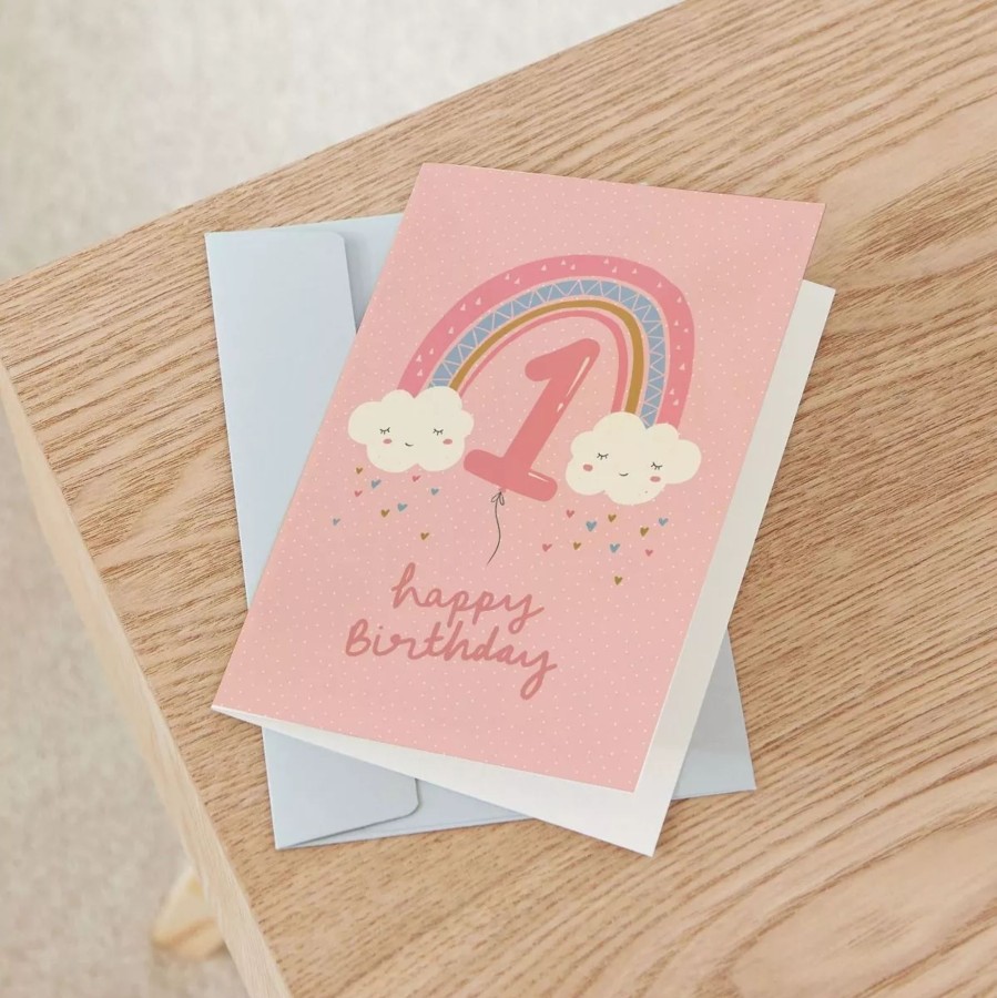 Gifts My 1st Years Greetings Cards | Personalised Rainbow Design 1St Birthday Card