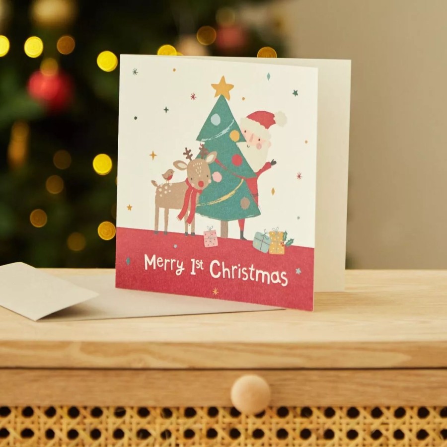 Gifts My 1st Years Greetings Cards | Santa & Reindeer Christmas Card