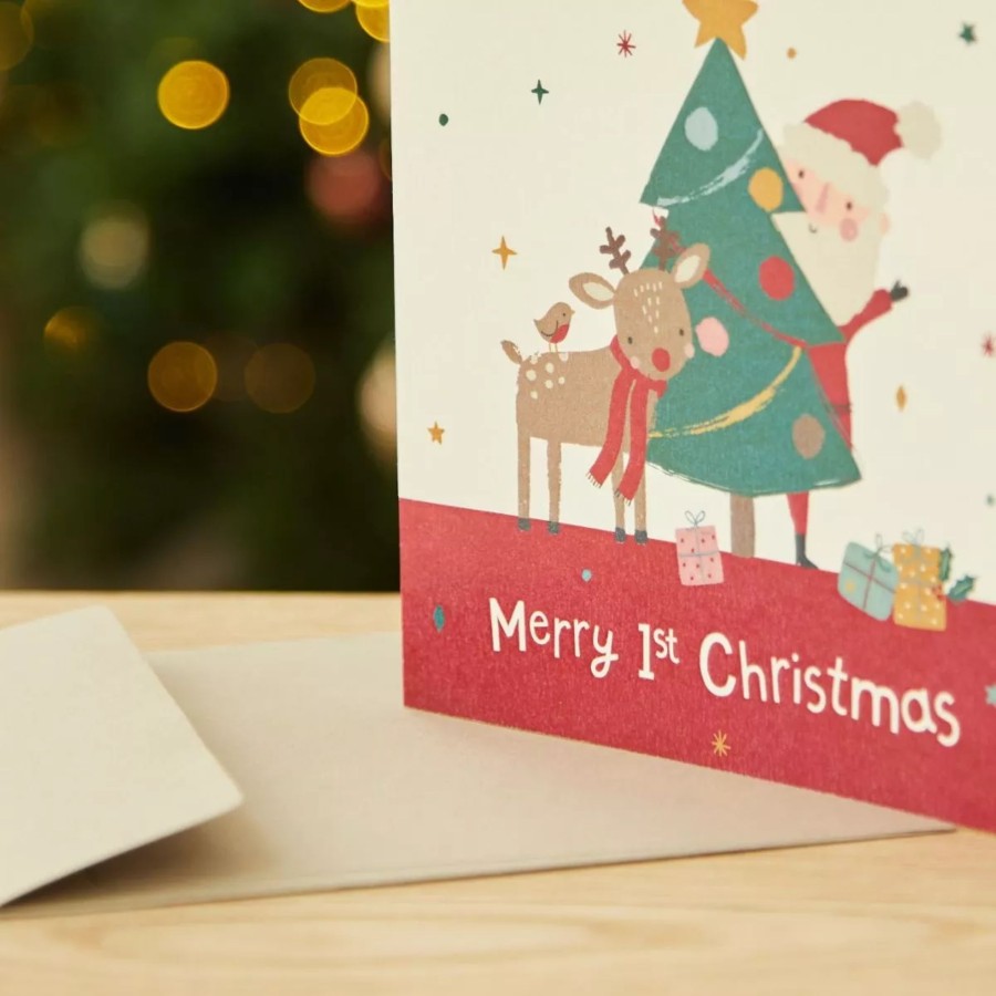 Gifts My 1st Years Greetings Cards | Santa & Reindeer Christmas Card