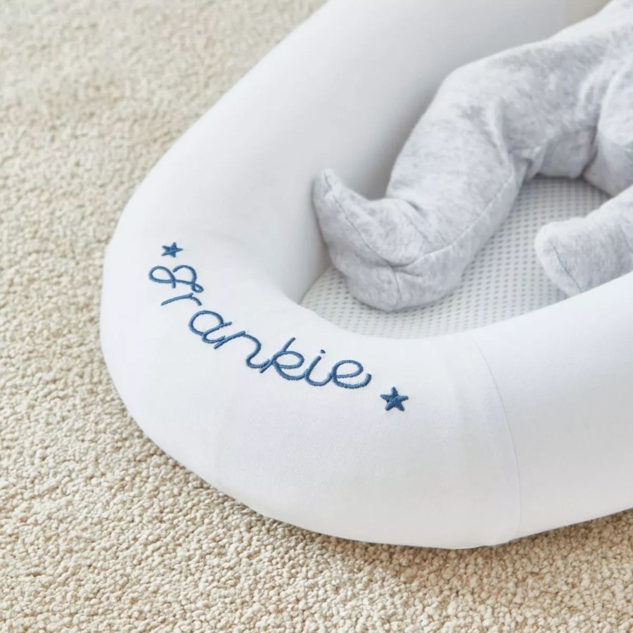 Furniture Purflo Baby Beds | Personalised Purflo White Star Design Sleep Tight Baby Bed