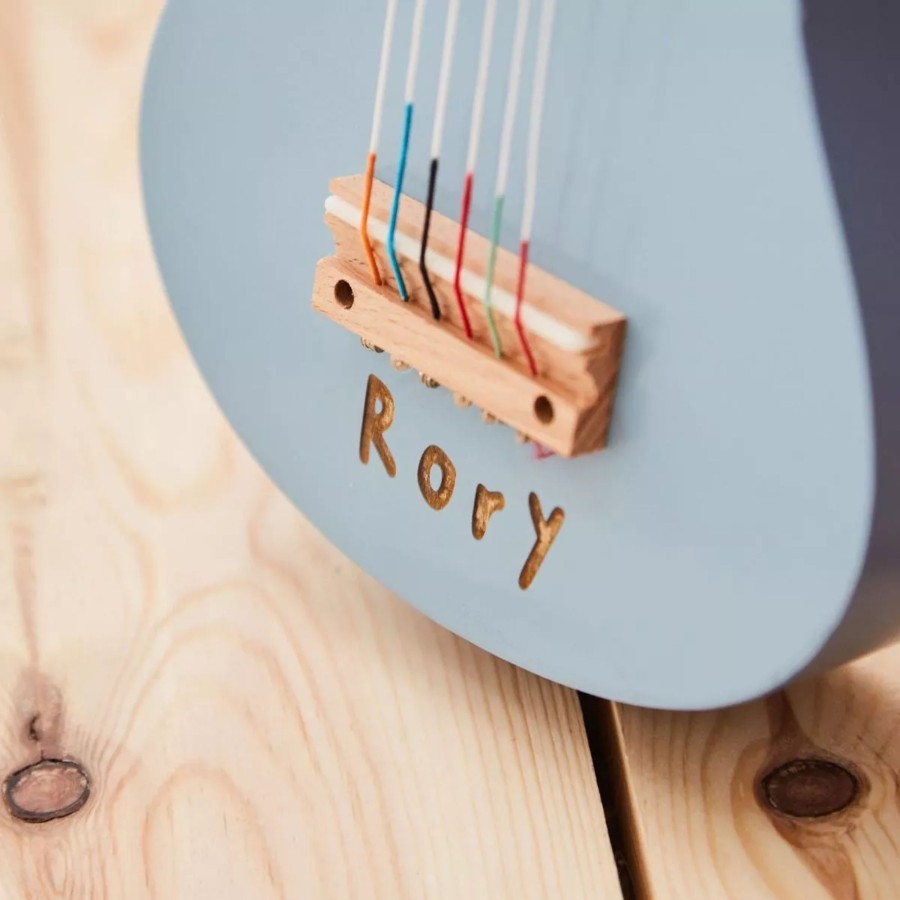 Toys & Books My 1st Years Musical | Personalised Blue Guitar Wooden Toy