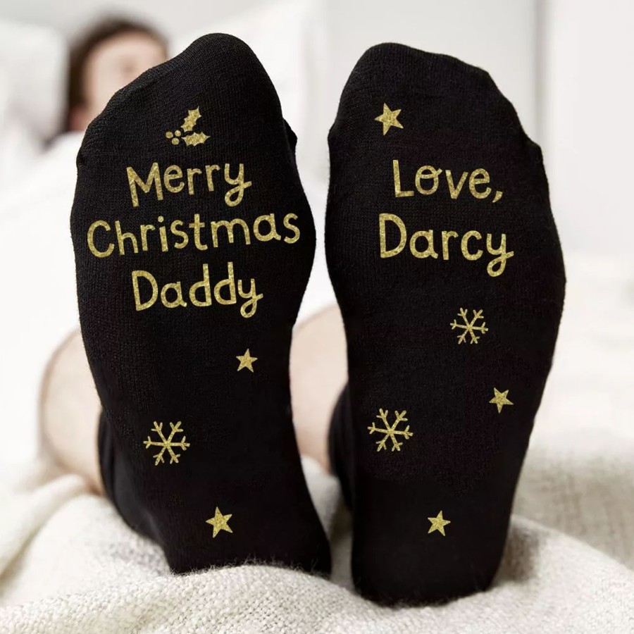 Gifts My 1st Years Gifts For Grown Ups | Personalised Merry Christmas Black Socks