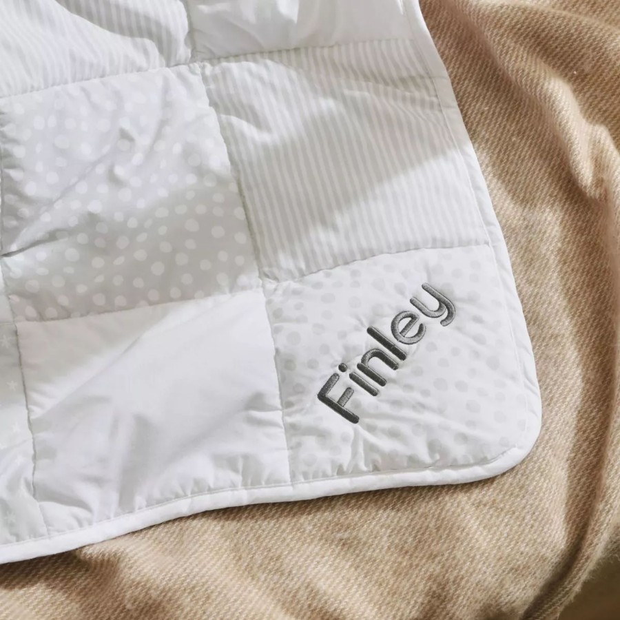 Baby (0-24 Mos) My 1st Years Baby Blankets & Comforters | Personalised Grey Patchwork Quilted Blanket