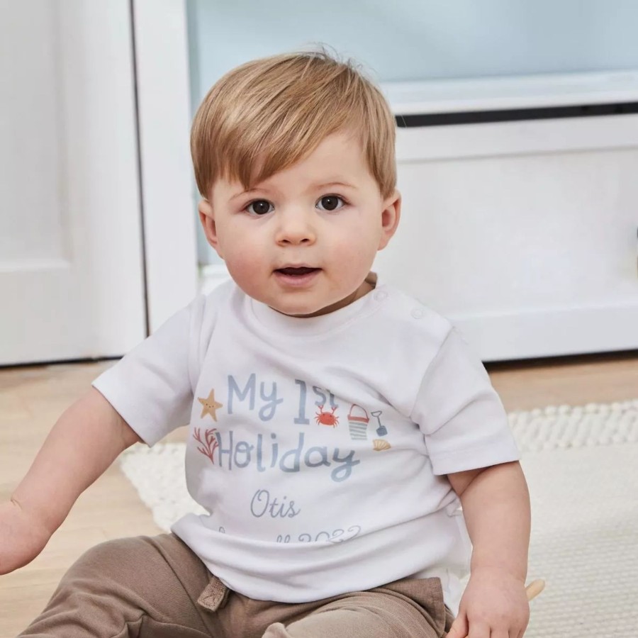 Baby (0-24 Mos) My 1st Years All Baby Clothing | Personalised My 1St Holiday T-Shirt