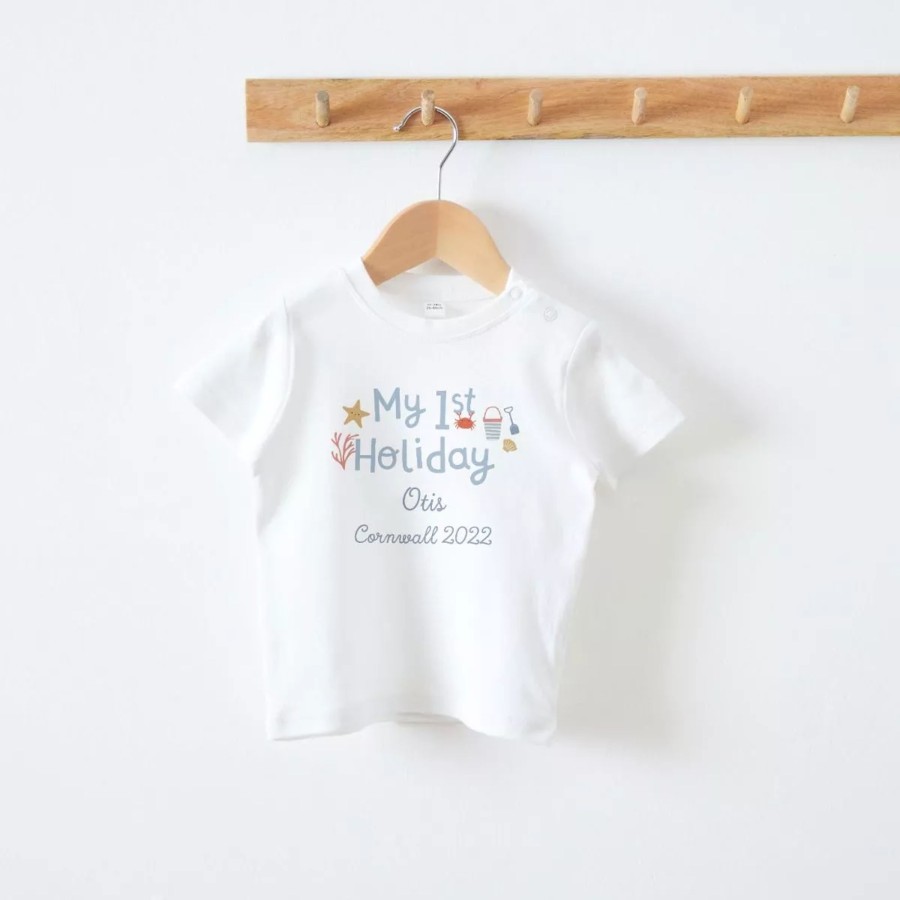 Baby (0-24 Mos) My 1st Years All Baby Clothing | Personalised My 1St Holiday T-Shirt