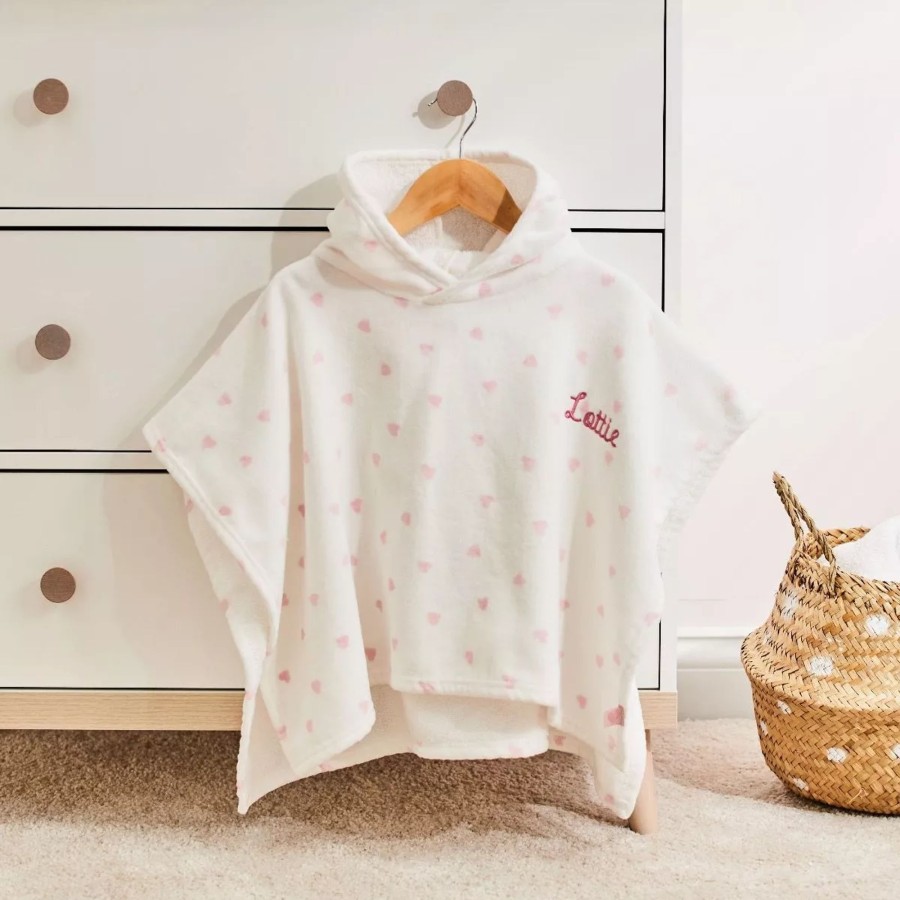 Kids (2-7Yrs) My 1st Years Kids Towels | Personalised Heart Towelling Poncho