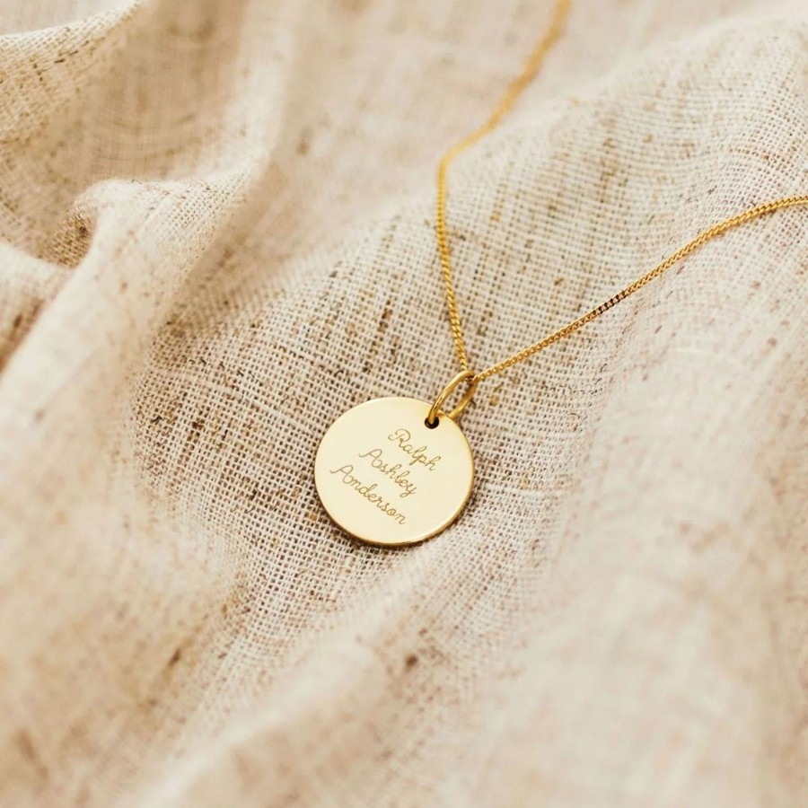 Furniture My 1st Years Photo Frames & Keepsakes | Personalised Gold Round Adults Necklace