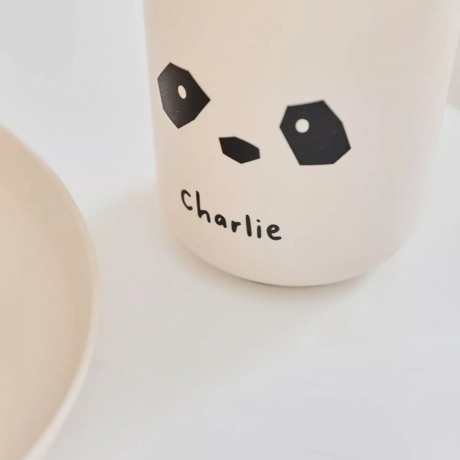 Kids (2-7Yrs) My 1st Years Kids Lunchbags | Personalised Panda 4 Piece Dinner Set