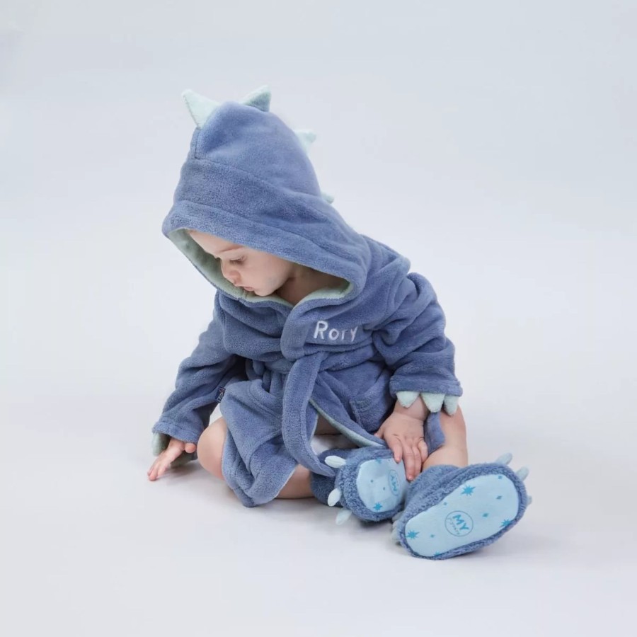 Kids (2-7Yrs) My 1st Years Kids Dressing Gowns | Personalised Dinosaur Fleece Dressing Gown