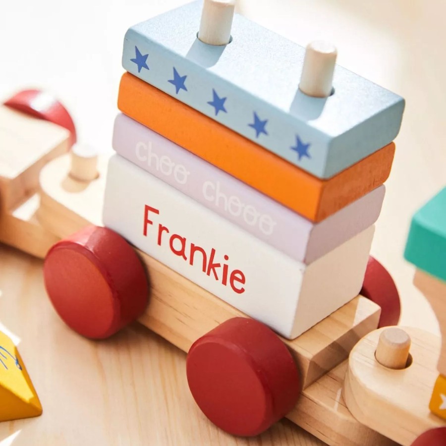 Toys & Books My 1st Years Montessori | Personalised Primary Colour Wooden Pull-Along Train