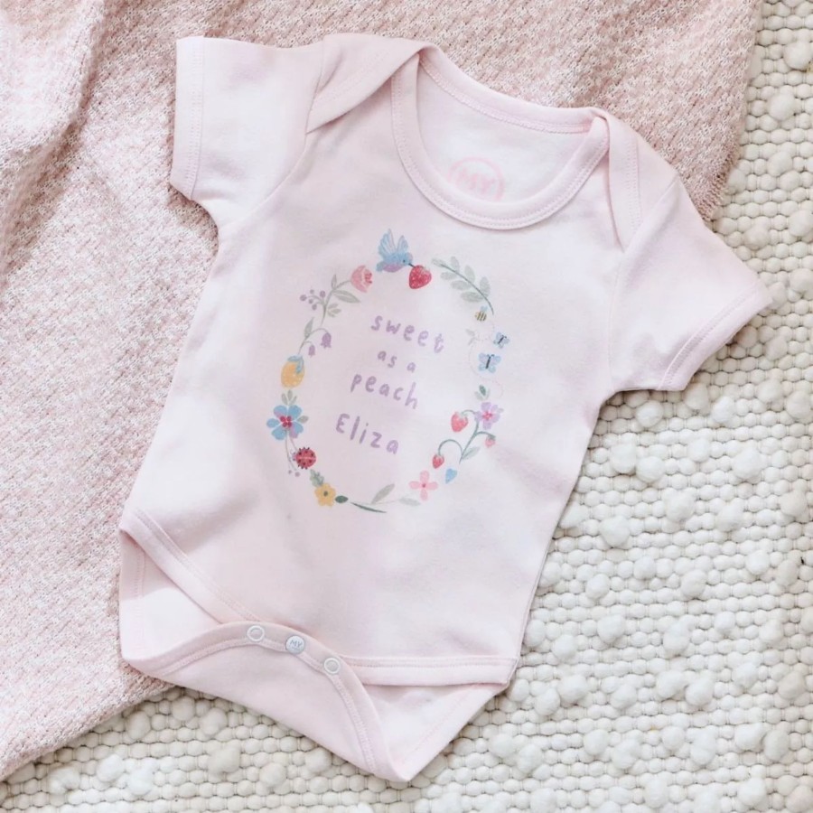 Baby (0-24 Mos) My 1st Years All Baby Clothing | Personalised Pink Peach Bodysuit