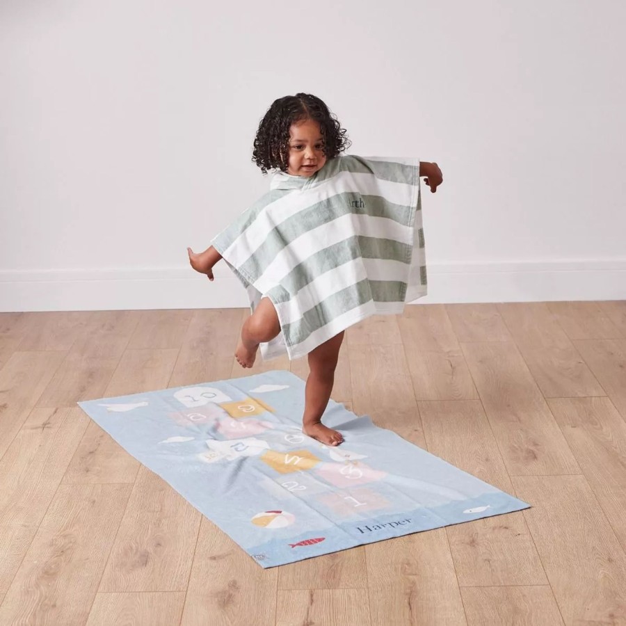 Kids (2-7Yrs) My 1st Years Kids Towels | Personalised Colourful Hopscotch Print Beach Towel