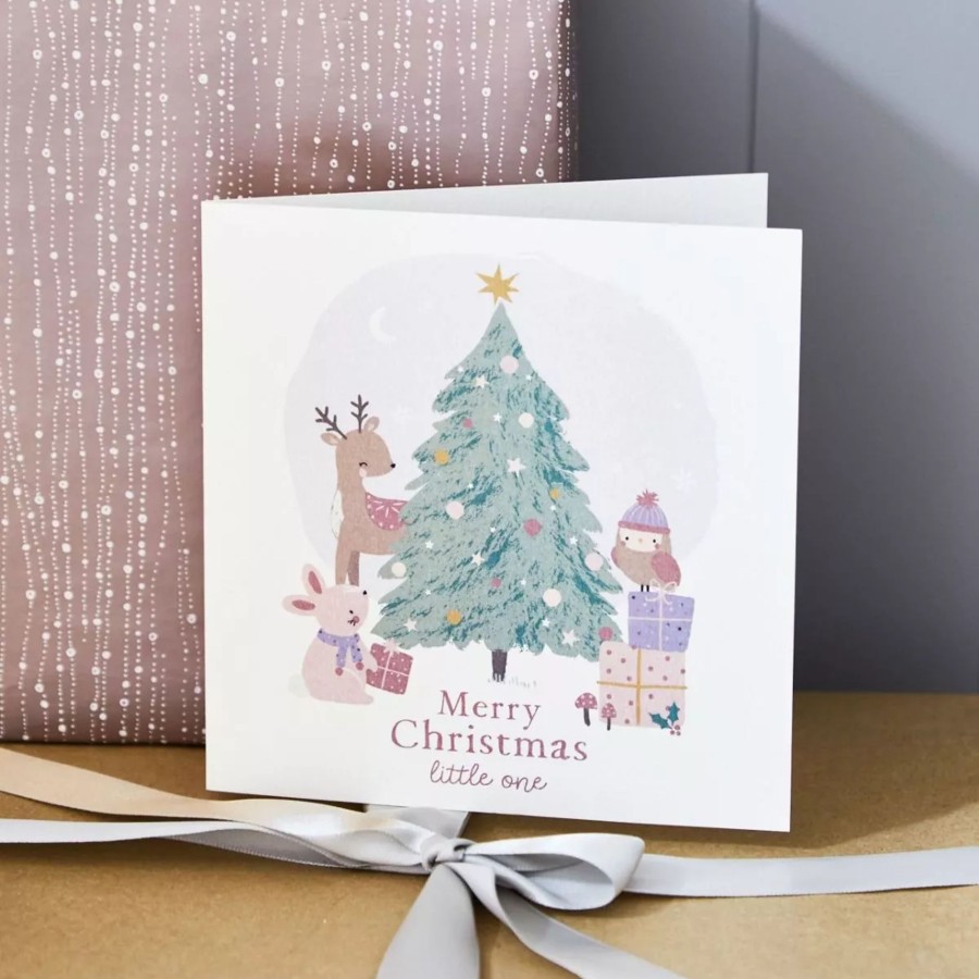 Gifts My 1st Years Greetings Cards | Pink Woodland Christmas Card