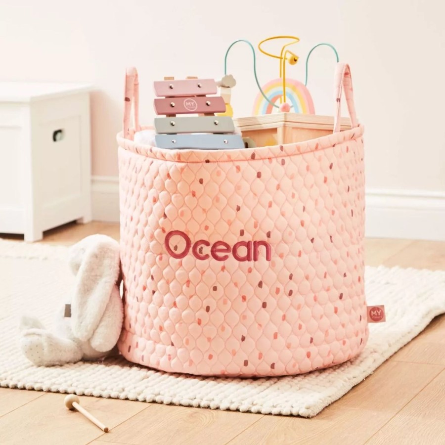 Furniture My 1st Years Room Accessories | Personalised Large Pink Polka Dot Storage Bag