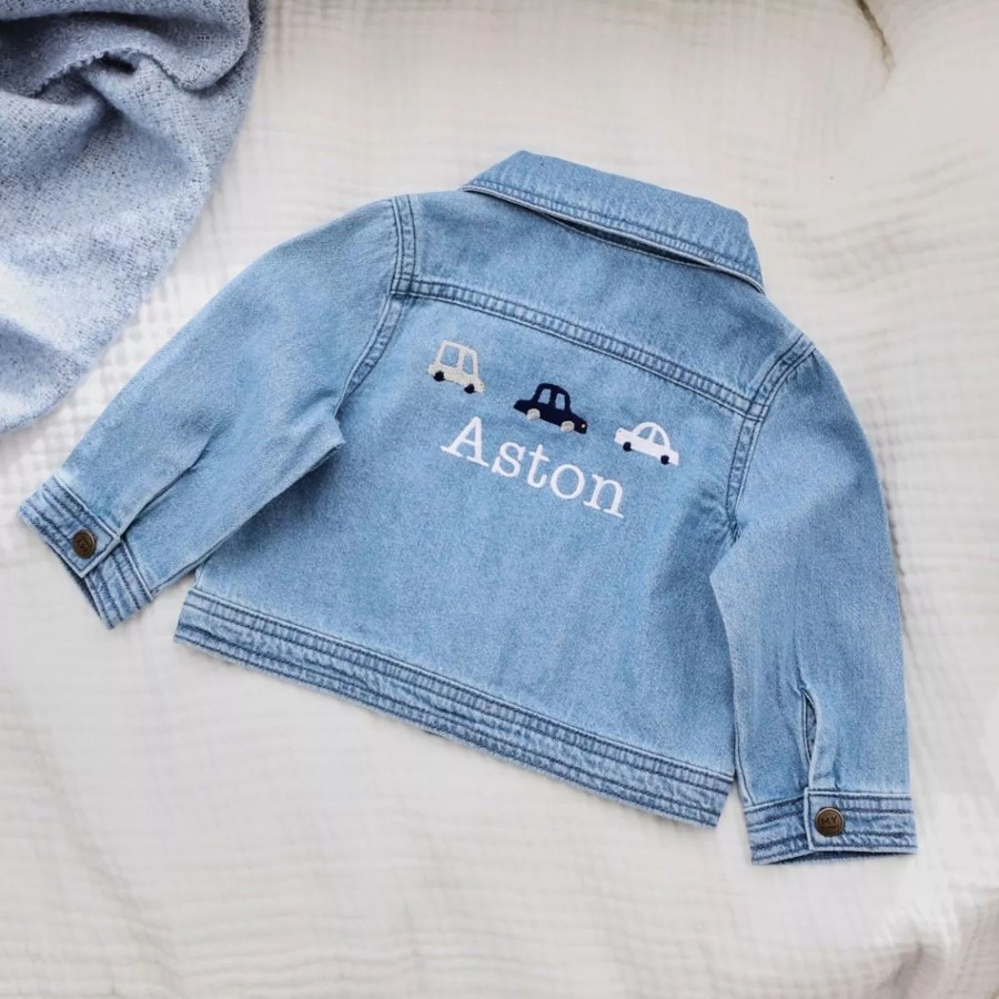 Kids (2-7Yrs) My 1st Years Kids Denim Collection | Personalised Transport Denim Jacket (6 - 18 Months)