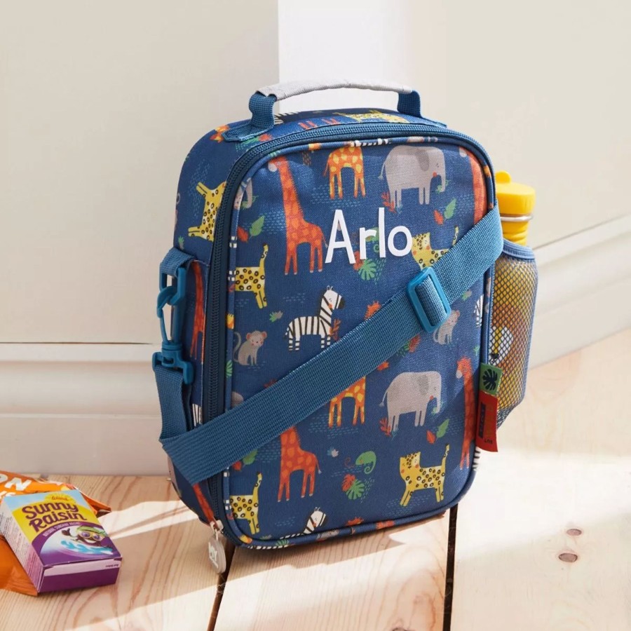 Kids (2-7Yrs) My 1st Years Kids Lunchbags | Personalised Blue Safari Print Lunch Bag