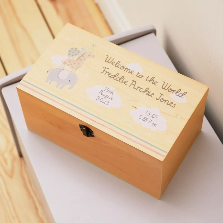 Furniture My 1st Years Photo Frames & Keepsakes | Personalised Welcome To The World Wooden Keepsake Box