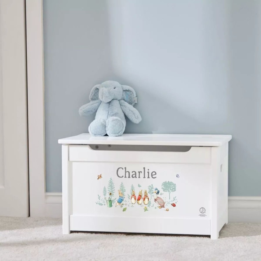 Furniture My 1st Years Toy Chests & Benches | Personalised Peter Rabbit & Friends White Toy Box